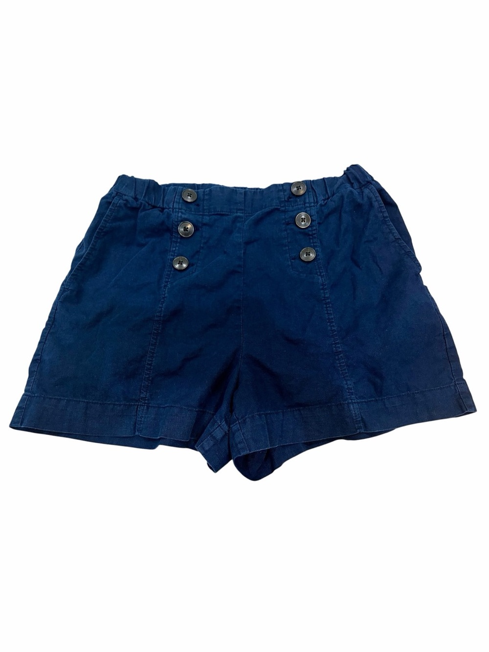 Madewell Navy High-Rise Button Sailor Shorts
